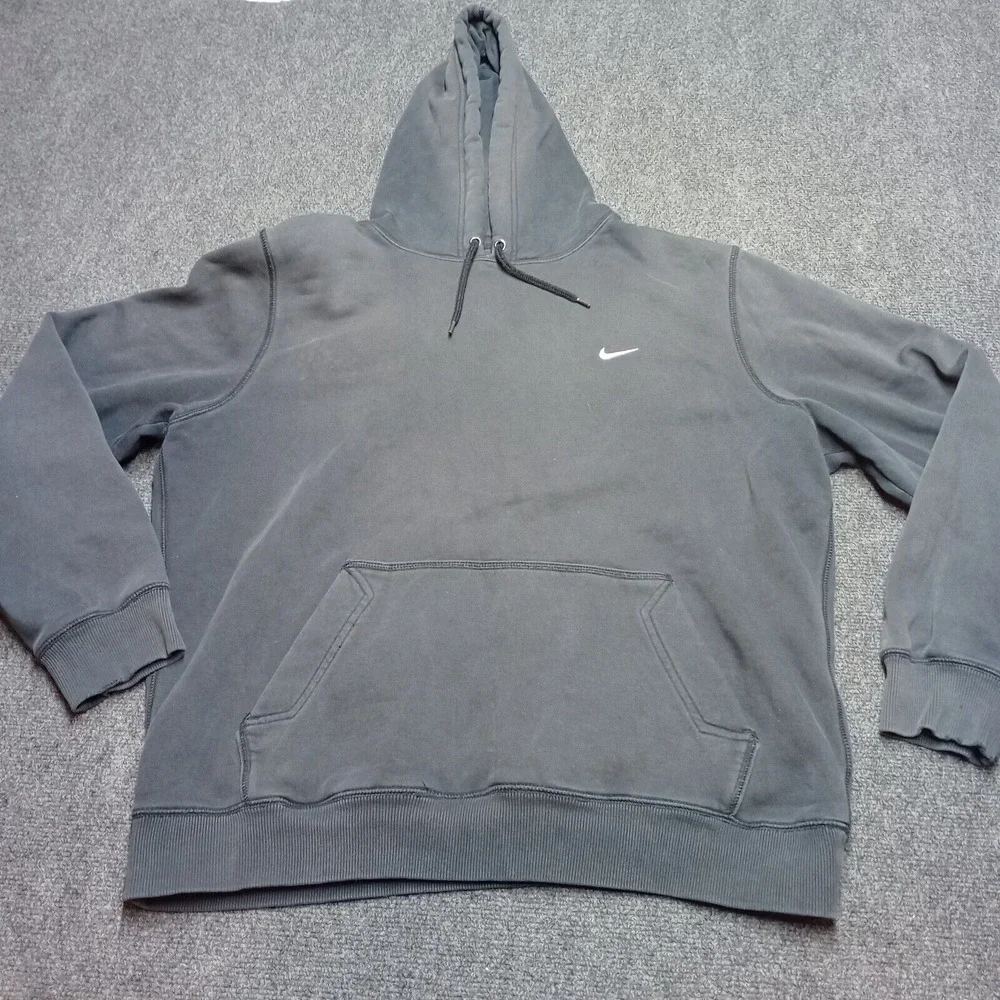 Nike‎ Hoodie Adult XL Black Pullover Fleece Sweater Swoosh Streetwear Fade Out